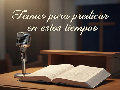 Temas para predicar en estos tiempos (Biblia abierta con micrófono)
